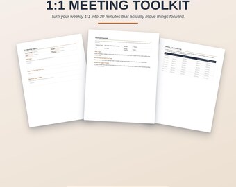 1:1 Meeting Toolkit | Manager Agenda, Employee Coaching (Word + PDF)