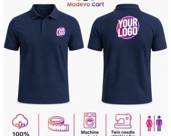 Polo con logotipo personalizado – 100% algodón, uniforme de trabajo (unisex)