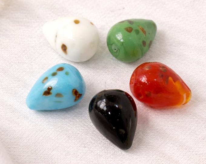 6pc 19x14mm Mix Color lampwork teardrop shape glass beads