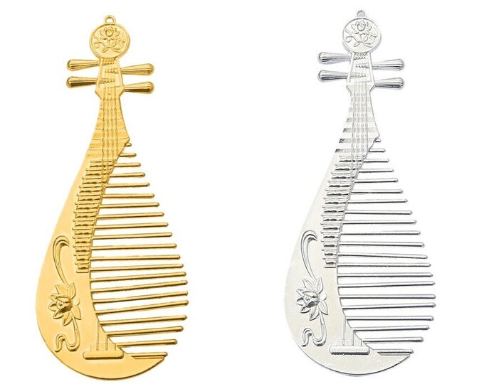 1pc 12.5x5cm metal alloy Biwa pendant -Please pick a color
