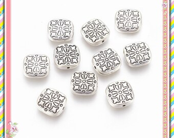 silver Color rectangular flat Spacer Beads M1055