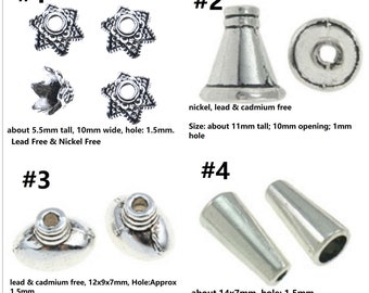 12pc antique silver finish metal bead caps-pls pick a style