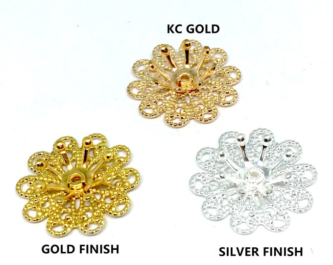 10pc 16mm brass made flower settings-pls pick a color