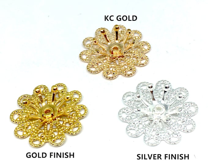 10pc 16mm brass made flower settings-pls pick a color