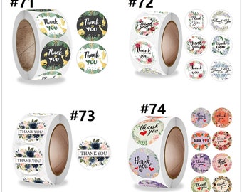100pcs " Thank you" stickers, Small business stickers -1 inch -pls pick a pattern