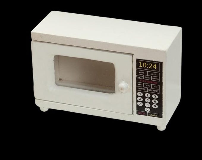 1pc Miniature Wood Microwave, for Dollhouse Accessory, Pretending Prop Decorations