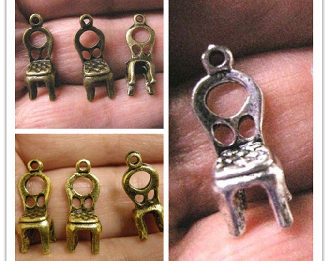 12pc 18x7mm antique finish metal chair pendant-pls pick a color