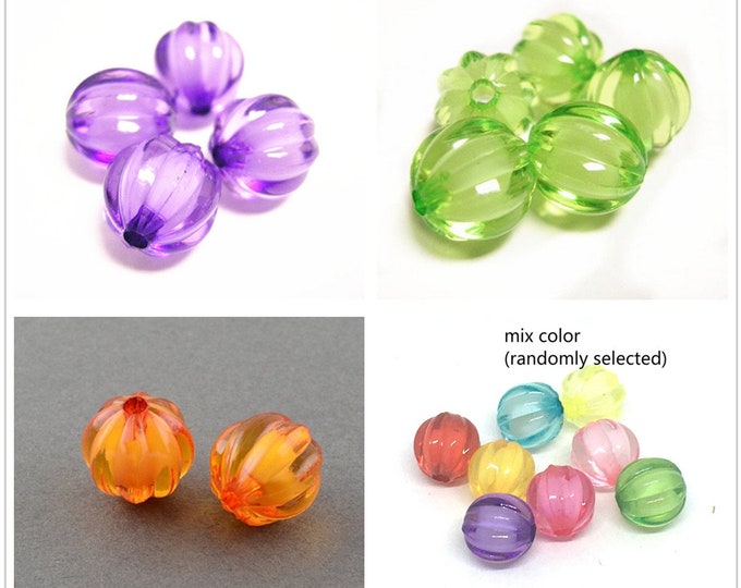 20PC 12mm Pumpkin Transparent Acrylic Beads-pls pick a color