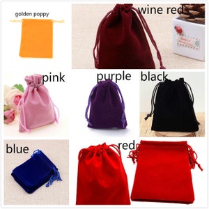 6 pc 15x11.5cm velvet gift bag pouches-pls pick a color