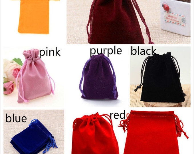 6 pc 15x11.5cm velvet gift bag pouches-pls pick a color
