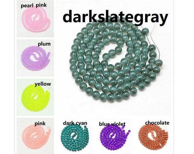 1 strand 31 inch baking painted glass beads 8mm(100pcs)-pls pick a color