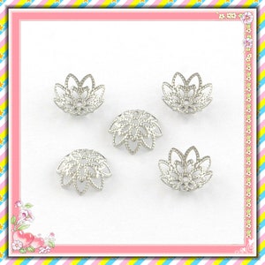 30pc 10mm stainless steel flower shape  bead caps-FM9