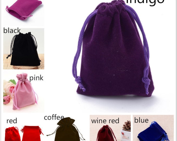 6 pc 9x7cm velvet small  gift bag pouches-pls pick a color