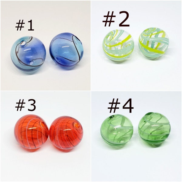4pc 20mm handmade blown glass fancy beads-pls pick a color