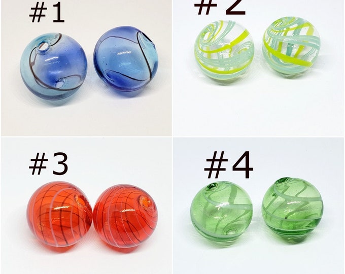 4pc 20mm handmade blown glass fancy beads-pls pick a color