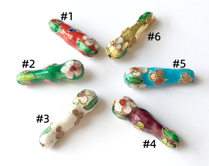 2pc 31x10mm bottle shape handmade Cloisonne Beads LL1413-pls pick your color