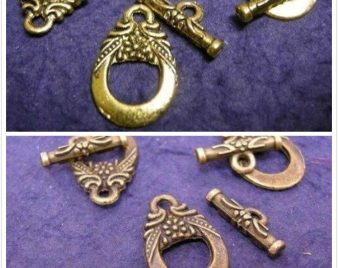 5 sets of antique finish toggle clasp sets-pls pick a color