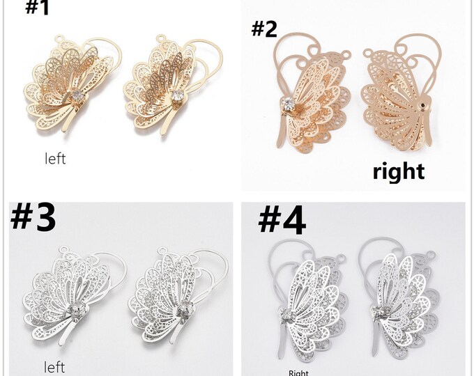 2pc 38.5x24.5mm brass made butterfly pendants-pls pick a color