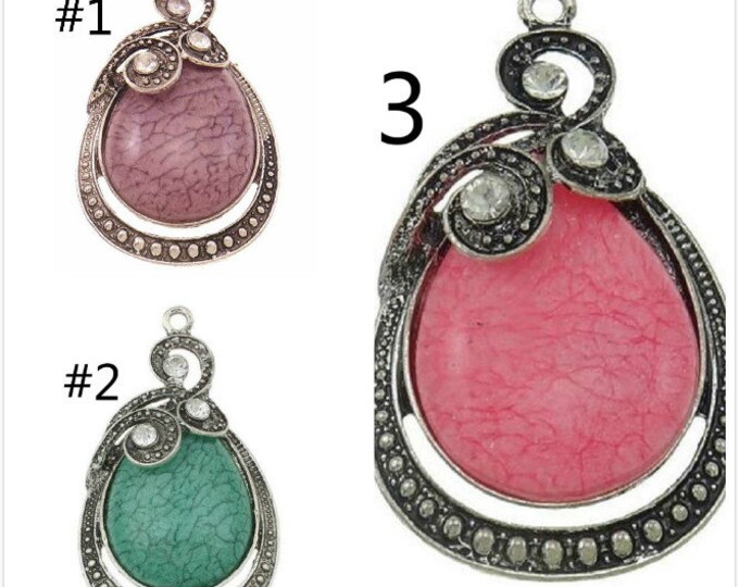 1pc 68x39mm Resin Zinc Alloy Pendant-pls pick your color