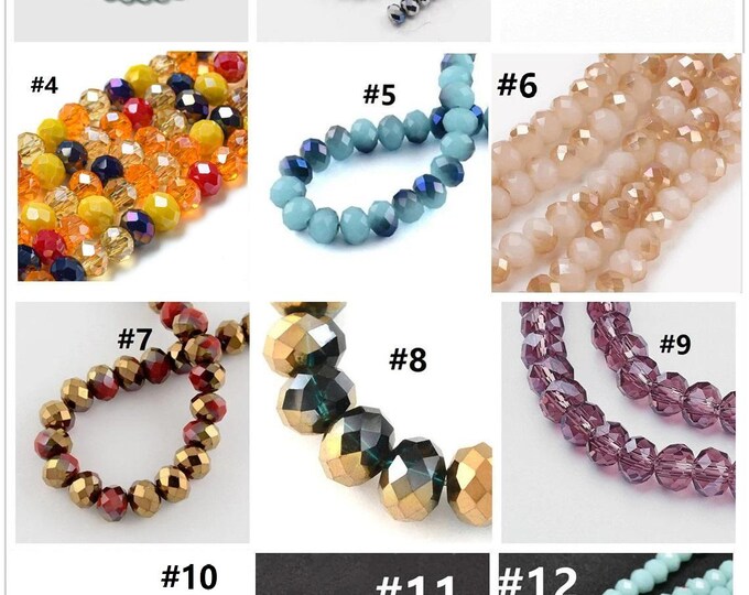 1 strand 90-95pcs 6x4mm Faceted Electroplate Glass Beads-pls pick a color