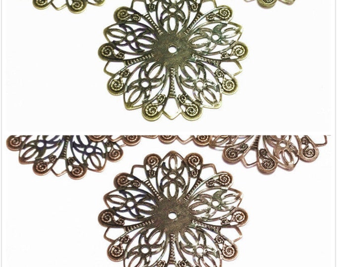 10pc 51mm antique  finish nickel free filigree wrap-pls pick your color
