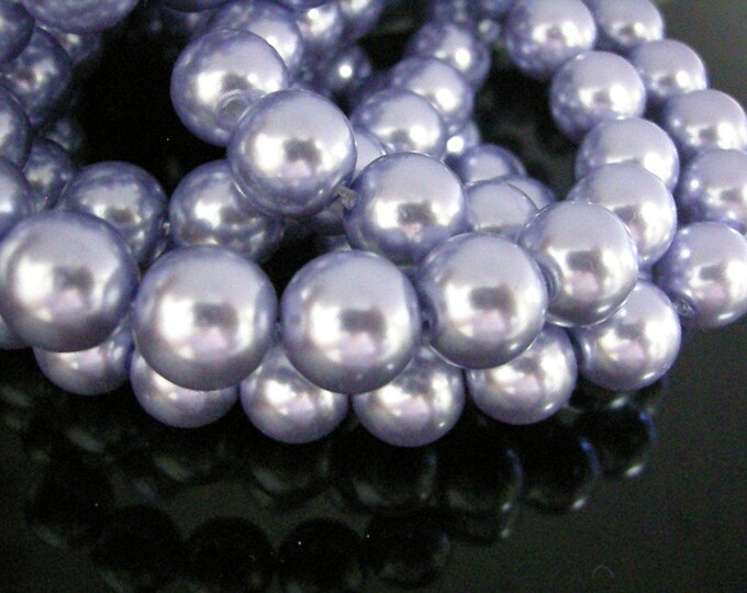 12pc 12mm glass pearl round beads-7328