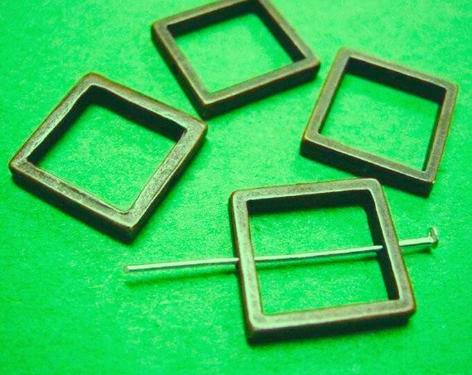 6pc 20x20mm antique bronze square connector-5630