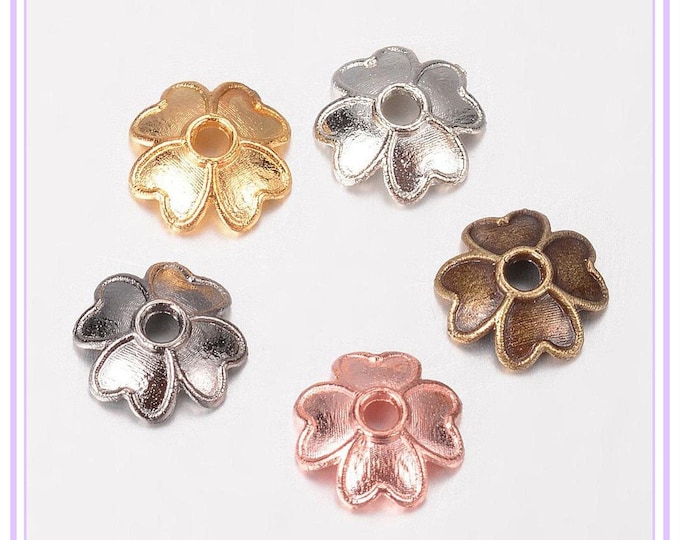 20pc 7.5mm metal bead caps-pls pick your color