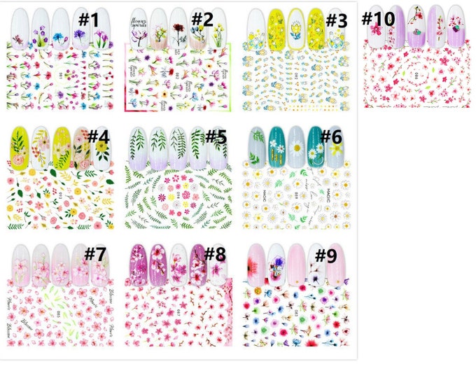 2 Sheets of Self-adhesive Nail Art Stickers TIN71-Please  pick a pattern