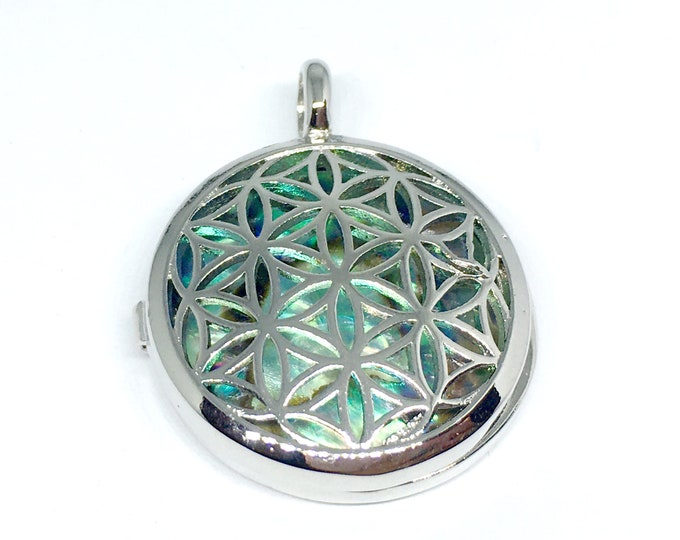 1pc Round Locket Pendant shell with Brass -gold finish-LL1330