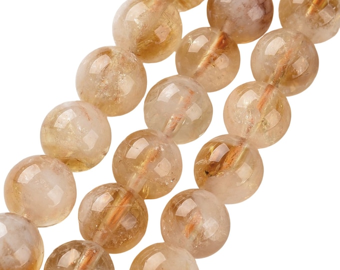 1 strand 15 inches Citrine Beads 8mm Round