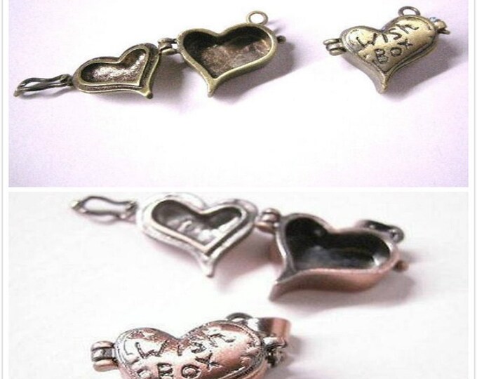 2PC fancy antique finish metal wish prayer  pendant-pls pick a color