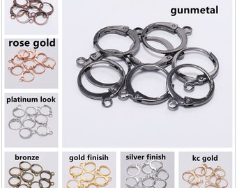 20 Pieces 10 Pairs Brass Leverback Earring Findings Hypoallergenic Jewelry Supplies Choose Color