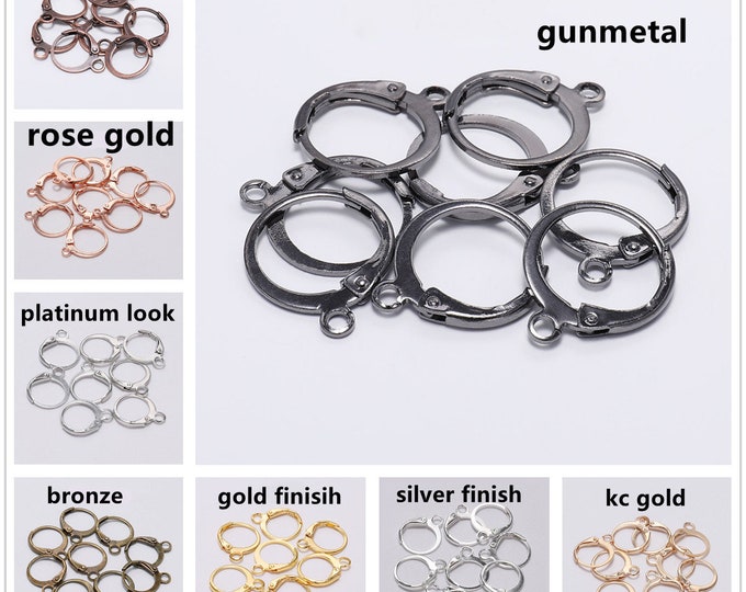 20 Pieces 10 Pairs Brass Leverback Earring Findings Hypoallergenic Jewelry Supplies Choose Color