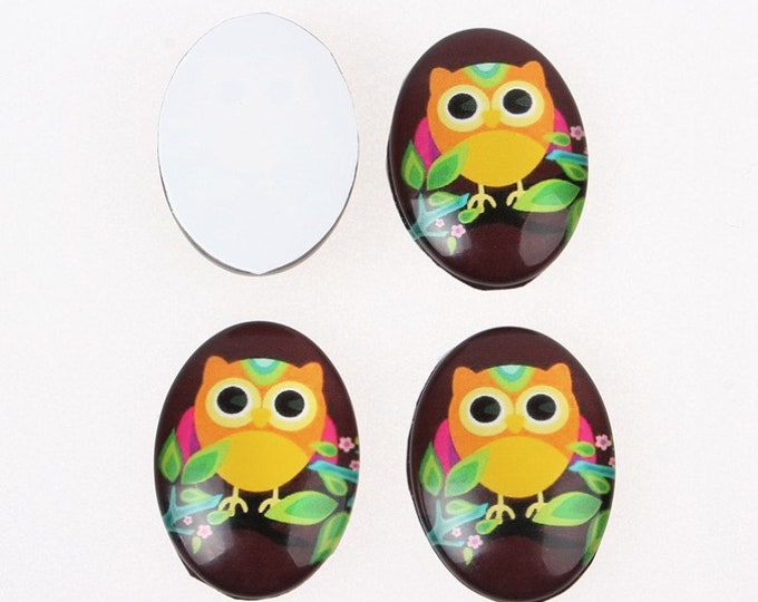 4pc 30x22mm olw oval glass cabochons -r30010