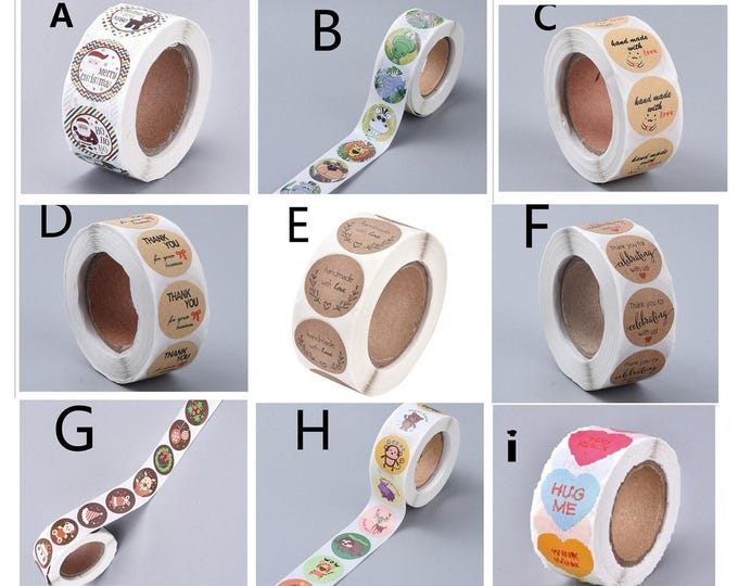 100pcs  Various Pattern  Adhesive 1" stickers-pls pick a pattern