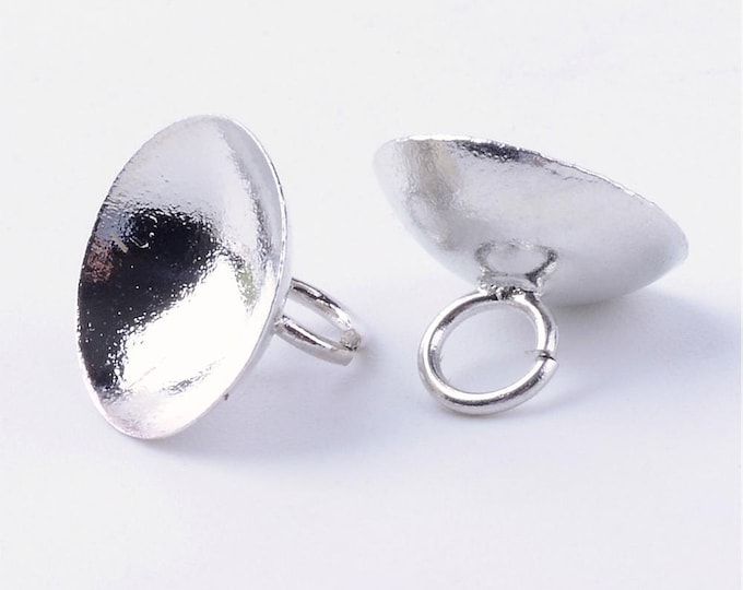 12pc platinum look brass made Bails For Globe Glass Bubble Cover Pendants-LV127
