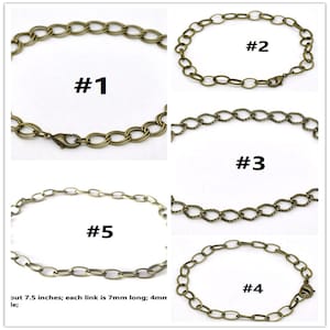 12 pcs of antique bronze finish bracelet making with lobster clasps-pls pick your style