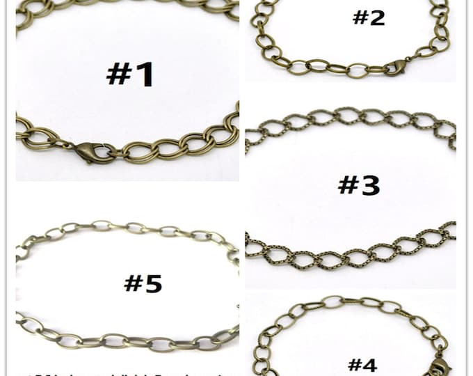 12 pcs of antique bronze finish bracelet making with lobster clasps-pls pick your style