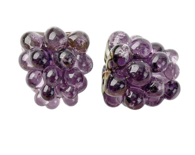 2pc 13x11mm handmade Raspberry lampwork glass beads-Pls pick a color