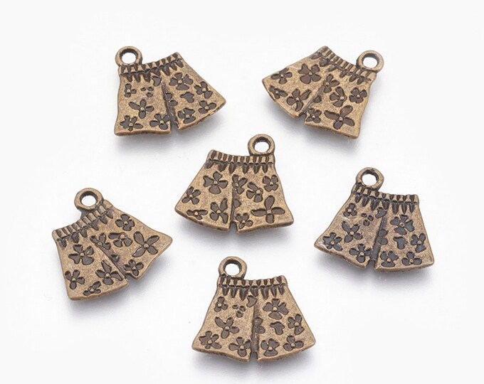 20pc 16x16.5mm antique bronze finish shorts pendants-TIN13