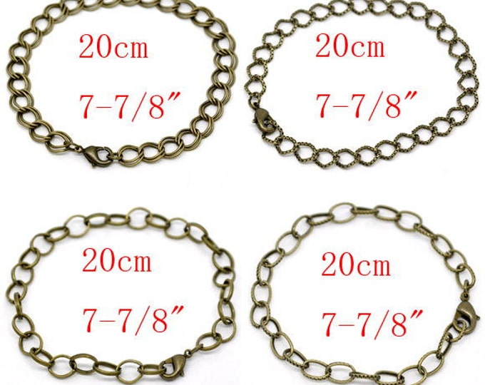 12sets Mix style antique bronze finish bracelet making with lobster clasps-10084