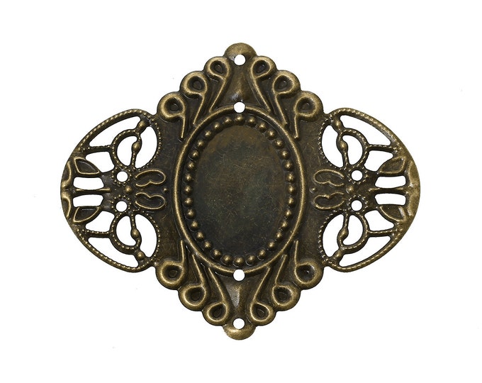 12pc Antique Bronze Finish Filigree Stamping Connectors Findings-3877Y