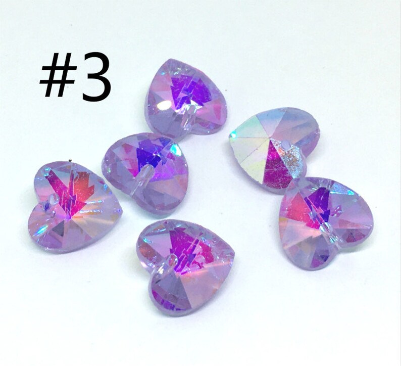 6pc 14mm Crystal Glass Heart Shape Glass Beads Bk143vpls Pick Etsy