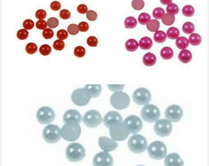 200PC 4mm Imitation Pearl Plastic Cabochon-pls pick your color