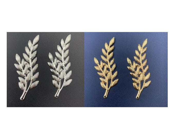 10pc 60X20mm Metal Stamping Leaf Jewelry Accessories Pendants-pls pick your color