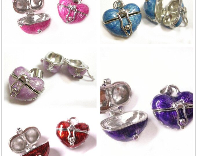 2PC fancy metal heart shape prayer  pendant-pls pick a color