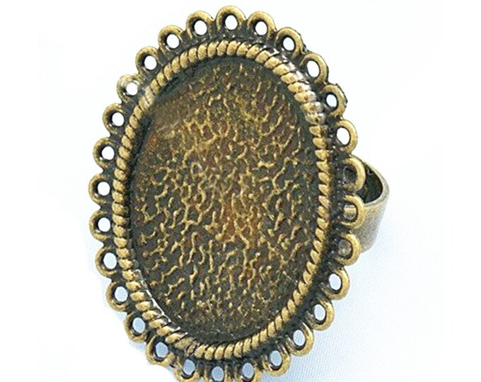 4pcs Antique Bronze Finish Metal Ring Shanks-1365