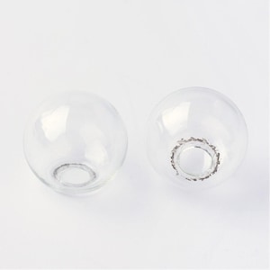 12pc 16mm Round Mechanized Blown Glass Globe Ball Bottles-LV145