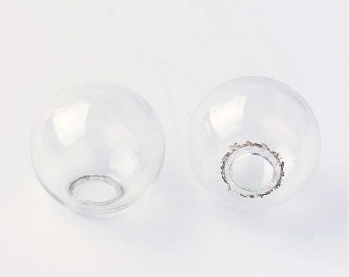 12pc 16mm Round Mechanized Blown Glass Globe Ball Bottles-LV145